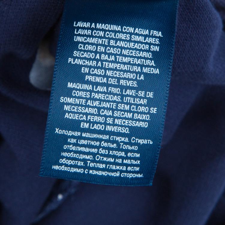 Pre Owned Ralph Lauren Navy Blue Long Sleeve Ruffle Bottom Polo Dress 6 Yrs