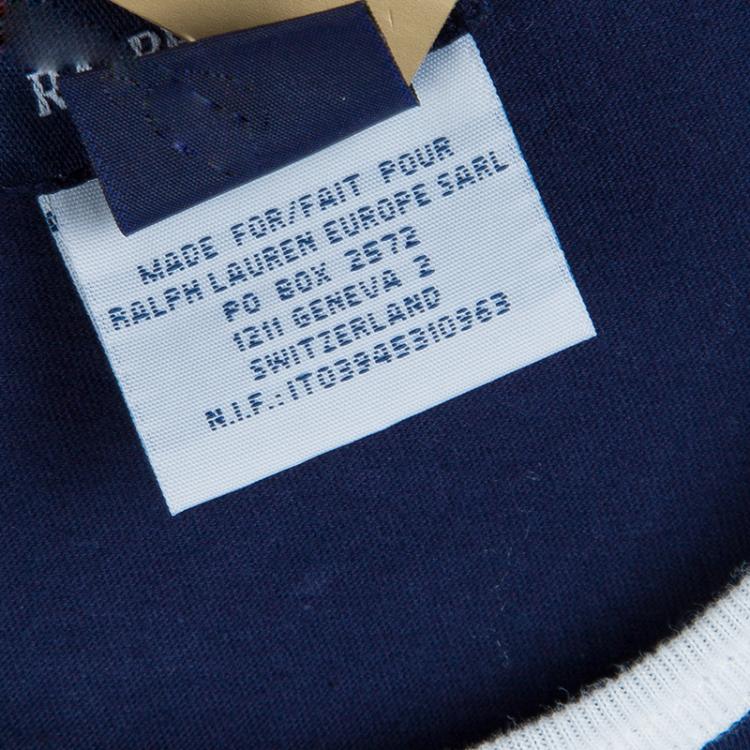 Pre Owned Ralph Lauren Navy Blue Jersey Sleeveless Ruffle Bottom Dress 6 Yrs