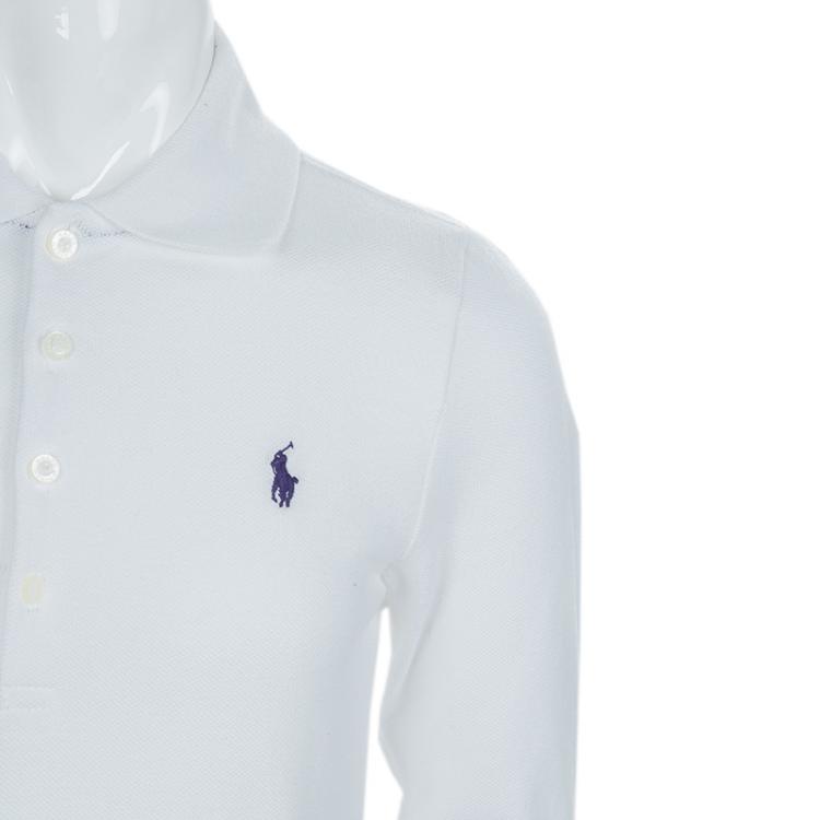Pre Owned Ralph Lauren White Long Sleeve Polo T-Shirt 6 Yrs