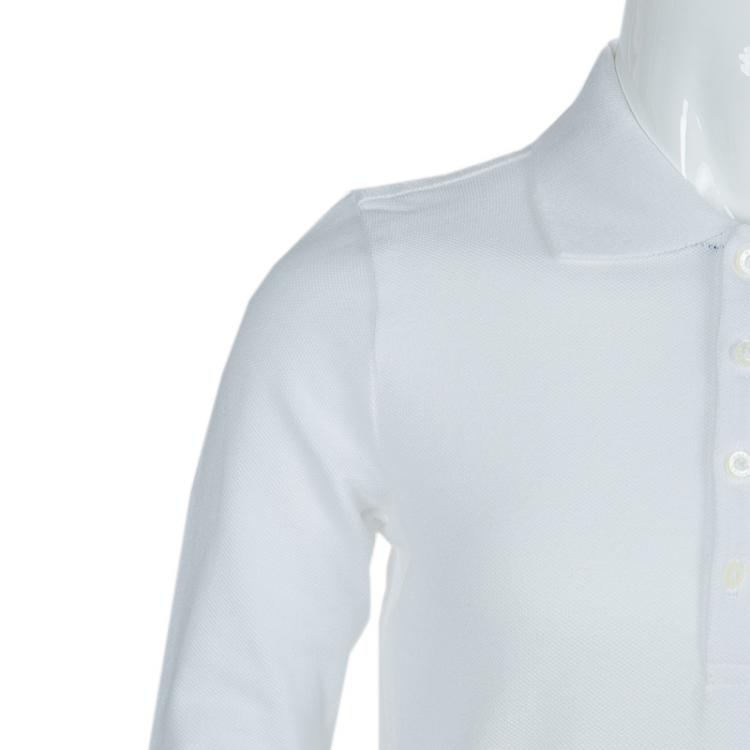 Pre Owned Ralph Lauren White Long Sleeve Polo T-Shirt 6 Yrs
