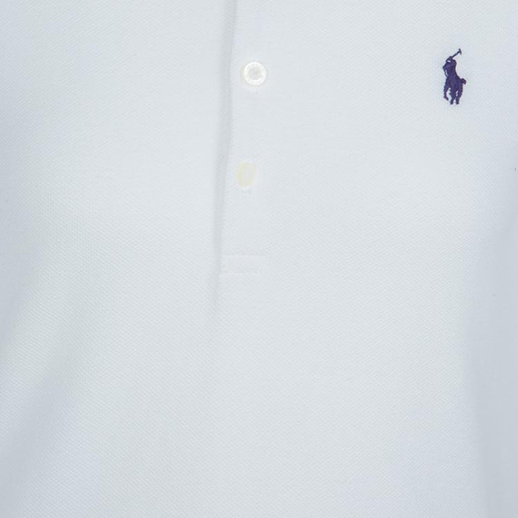 Pre Owned Ralph Lauren White Long Sleeve Polo T-Shirt 6 Yrs