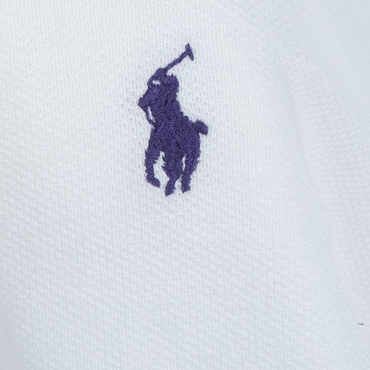Pre Owned Ralph Lauren White Long Sleeve Polo T-Shirt 6 Yrs