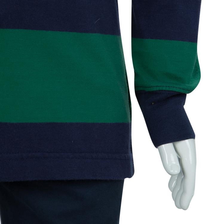 Pre Owned Ralph Lauren Blue and Green Striped Polo T-Shirt 6 Yrs