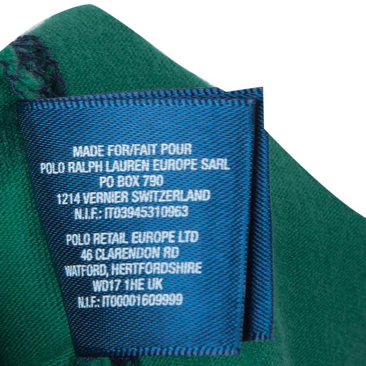 Pre Owned Ralph Lauren Blue and Green Striped Polo T-Shirt 6 Yrs