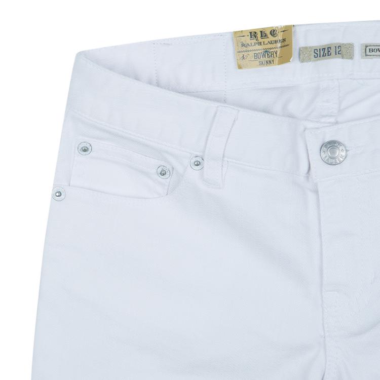 Pre Owned Ralph Lauren White Denim Bowery Skinny Jeans 12 Yrs
