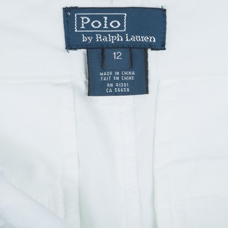 Pre Owned Polo By Ralph Lauren White Cotton Trousers 12 Yrs