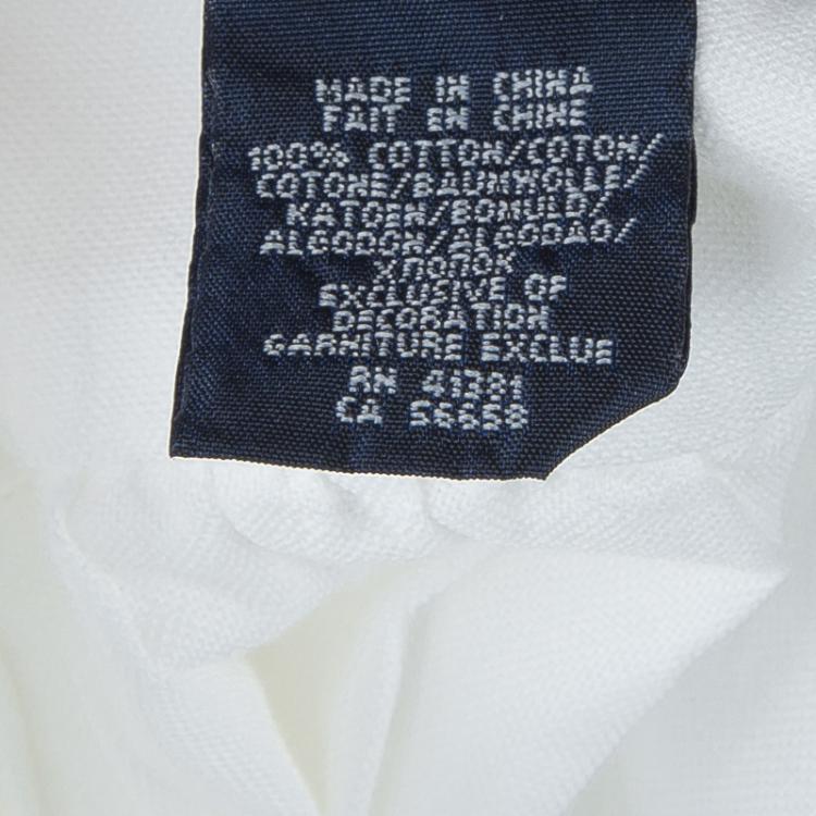 Pre Owned Ralph Lauren White Peter Pan Collar Long Sleeve Buttondown Cotton Shirt 6 Yrs
