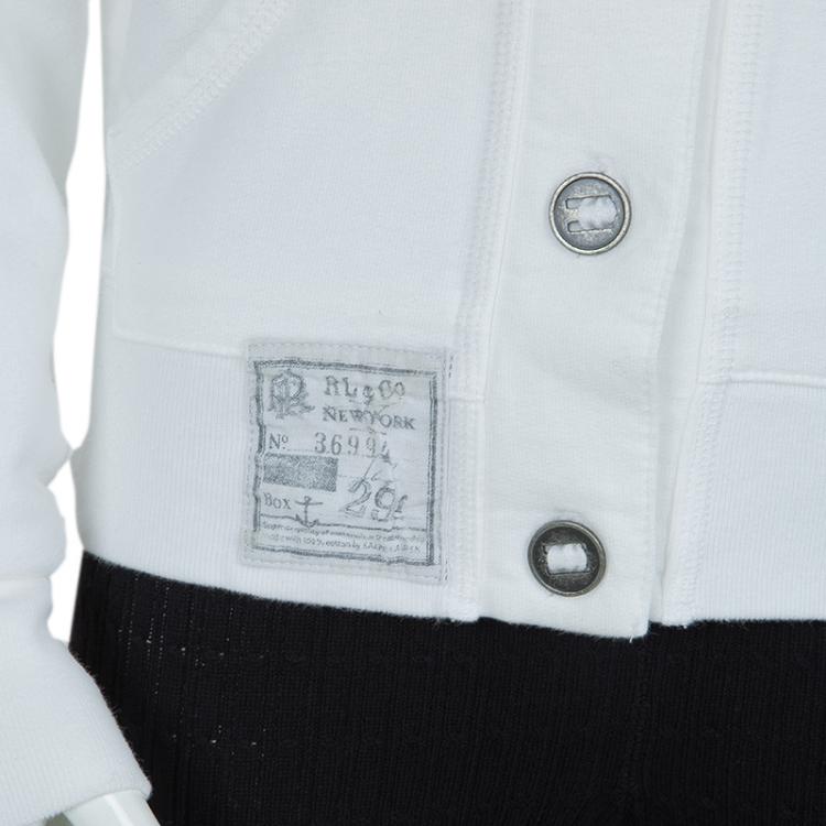 Pre Owned Ralph Lauren White Kangaroo Pocket Buttondown Hoodie 8/10 Yrs