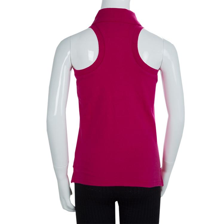 Pre Owned Ralph Lauren Pink Sleeveless Polo T-Shirt 7 Yrs