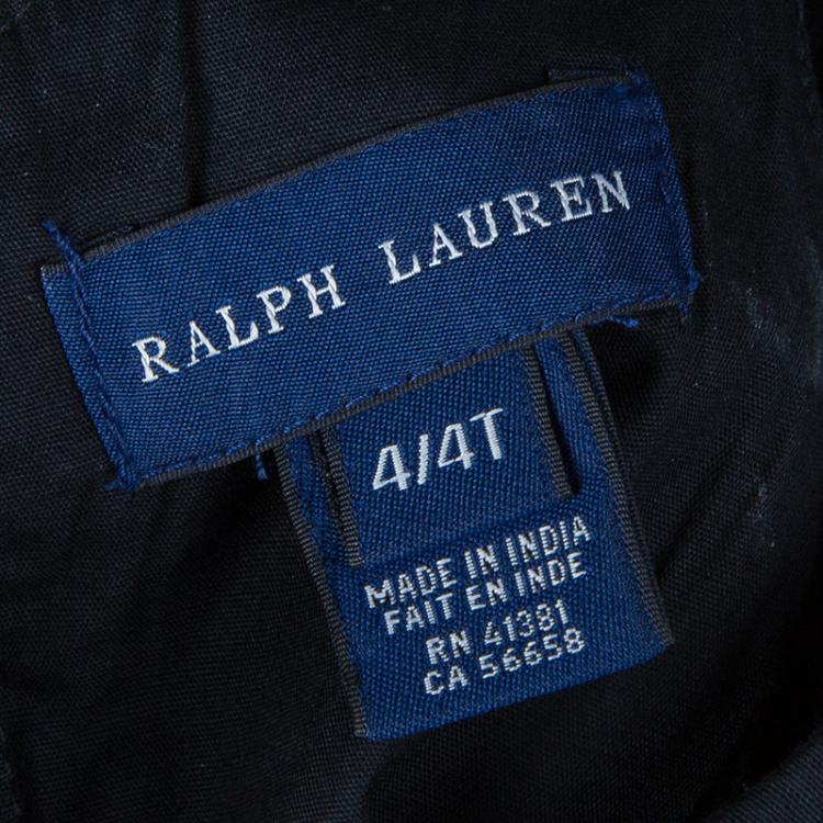 Ralph Lauren Black Cotton Tartan Checked Belt Detail Sleeveless Dress 4 Yrs Ralph Lauren Tlc