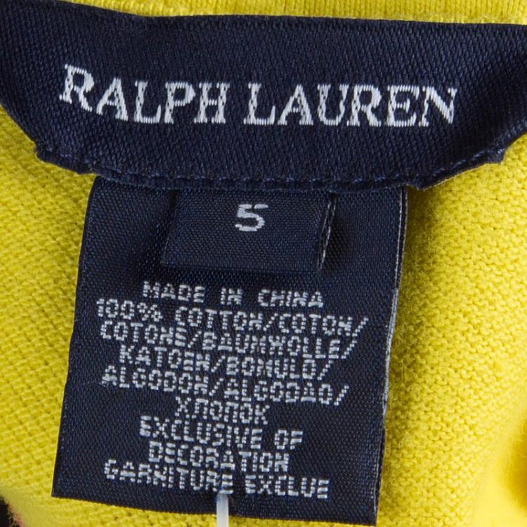 Pre Owned Ralph Lauren Yellow Polo Dress 5 Yrs
