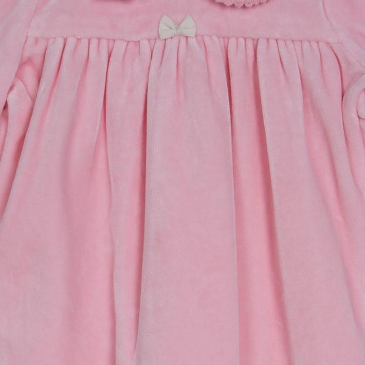 Pre Owned Ralph Lauren Baby Pink Velvet Onesie 3 Months