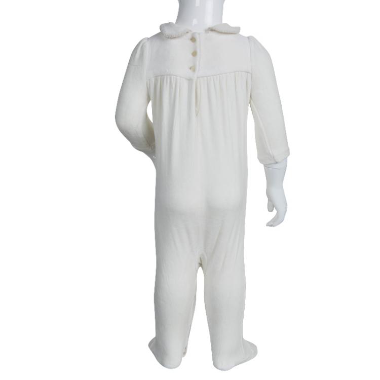 Pre Owned Ralph Lauren White Velvet Onesie 6 Months