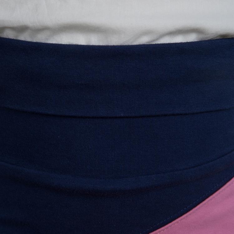 Pre Owned Ralph Lauren Diagonal Colorblock Jersey Ruffle Bottom Skirt 5 Yrs