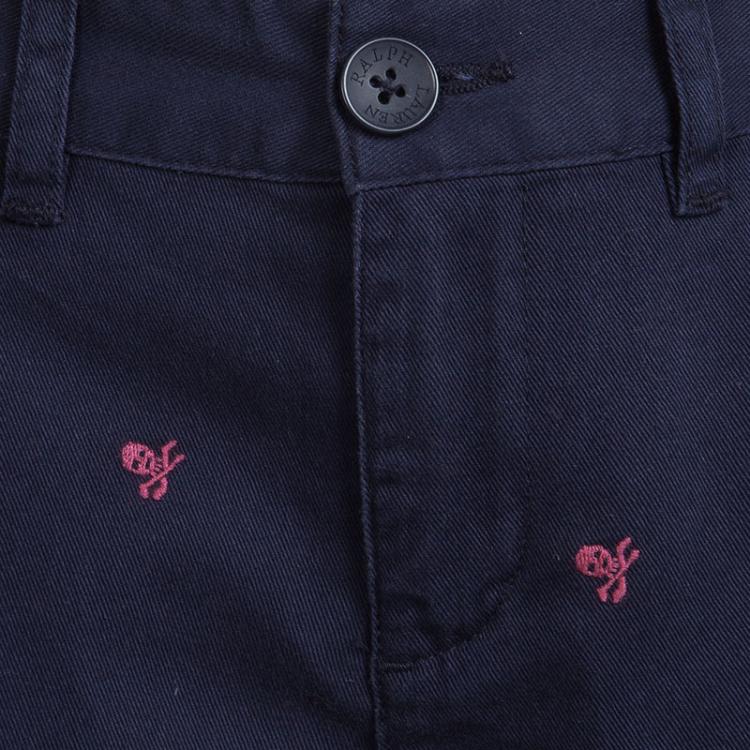 Pre Owned Ralph Lauren Kids Navy Blue Skull Embroidered Chino Shorts 12 Yrs