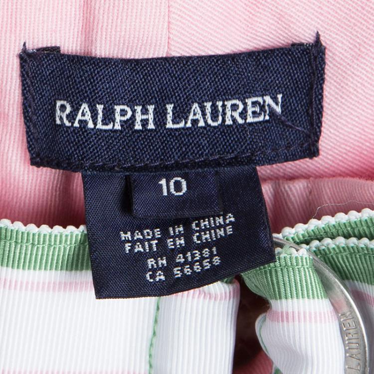 Pre Owned Ralph Lauren Fresh Pink Belted Slim Fit Pants 10 Yrs