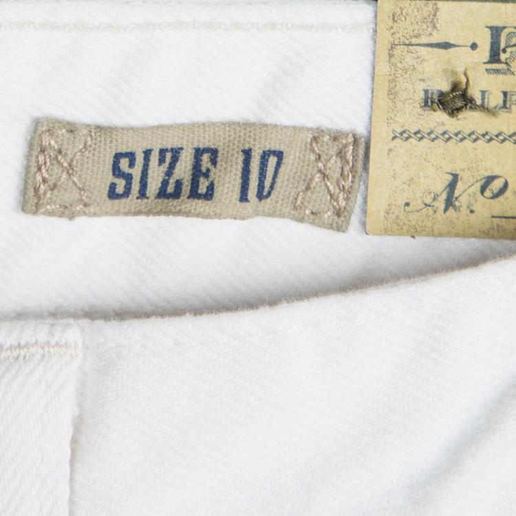 Pre Owned Polo Ralph Lauren White Denim Skinny Jeans 10 Yrs