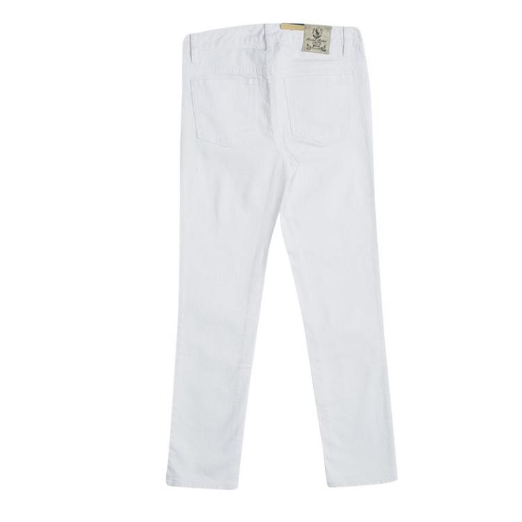 Pre Owned Ralph Lauren White Bowery Skinny Denim Jeans 12 Yrs