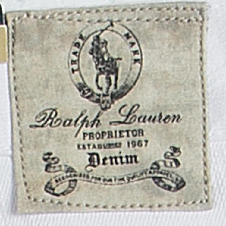 Pre Owned Ralph Lauren White Bowery Skinny Denim Jeans 12 Yrs