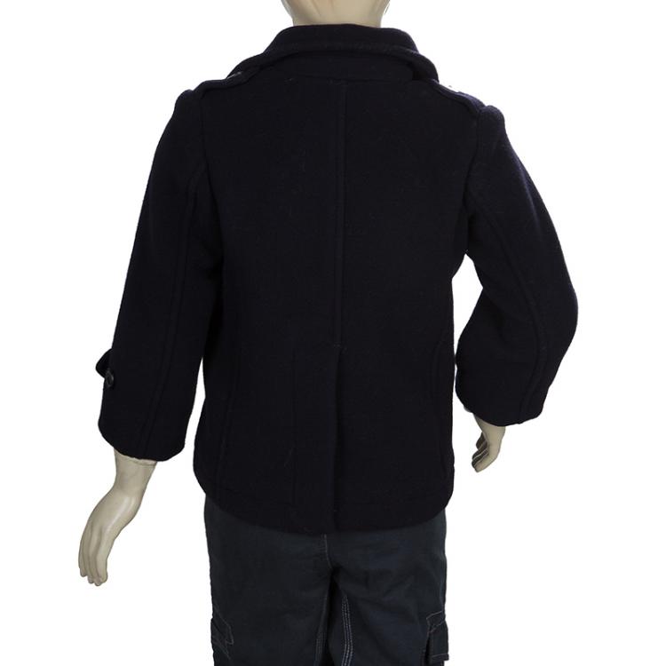 مملوكة مسبقًا Ralph Lauren Navy Blue Double Breasted Wool Coat 2 Yrs