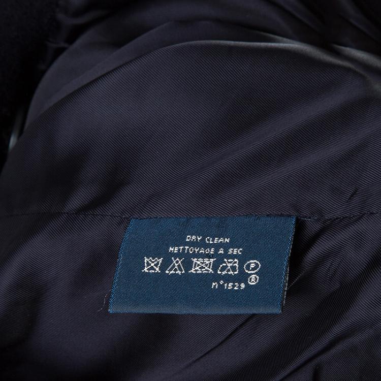 مملوكة مسبقًا Ralph Lauren Navy Blue Double Breasted Wool Coat 2 Yrs