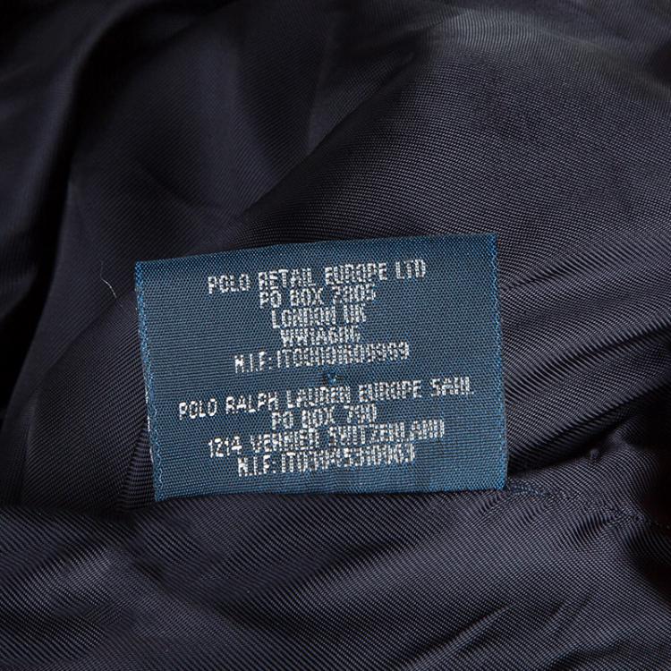 مملوكة مسبقًا Ralph Lauren Navy Blue Double Breasted Wool Coat 2 Yrs
