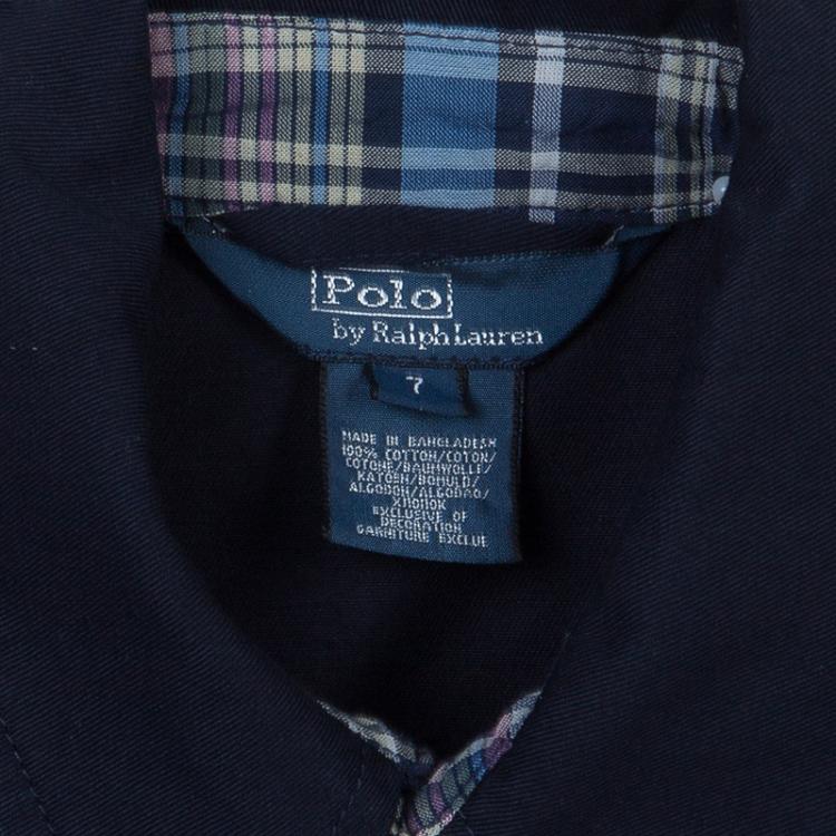 Pre Owned Polo By Ralph Lauren Navy Blue Cotton Jacket 7 Yrs