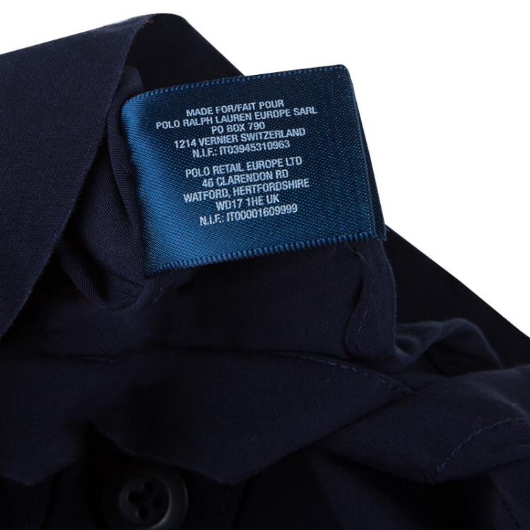 Pre Owned Polo Ralph Lauren Navy Blue Logo Embroidered Hooded Jacket 8 Yrs