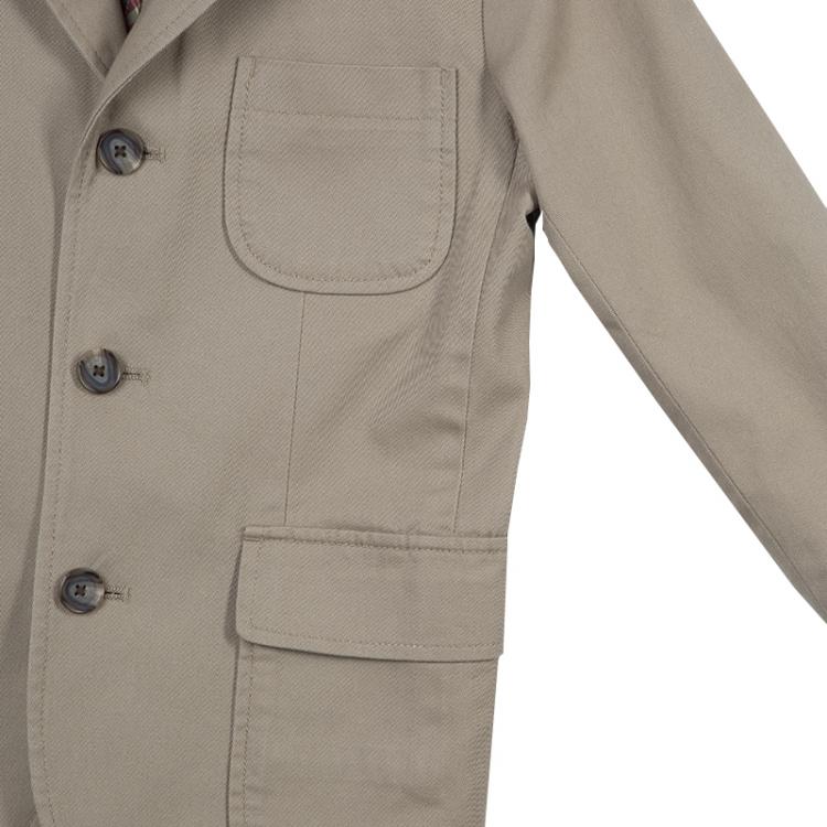 Pre Owned Polo By Ralph Lauren Beige Cotton Blazer 7 Yrs