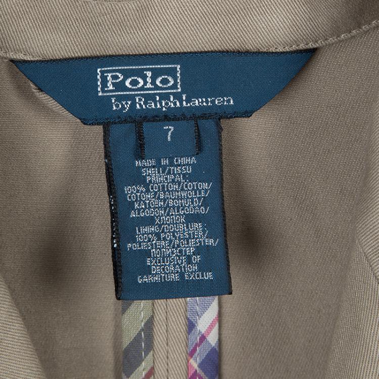 Pre Owned Polo By Ralph Lauren Beige Cotton Blazer 7 Yrs