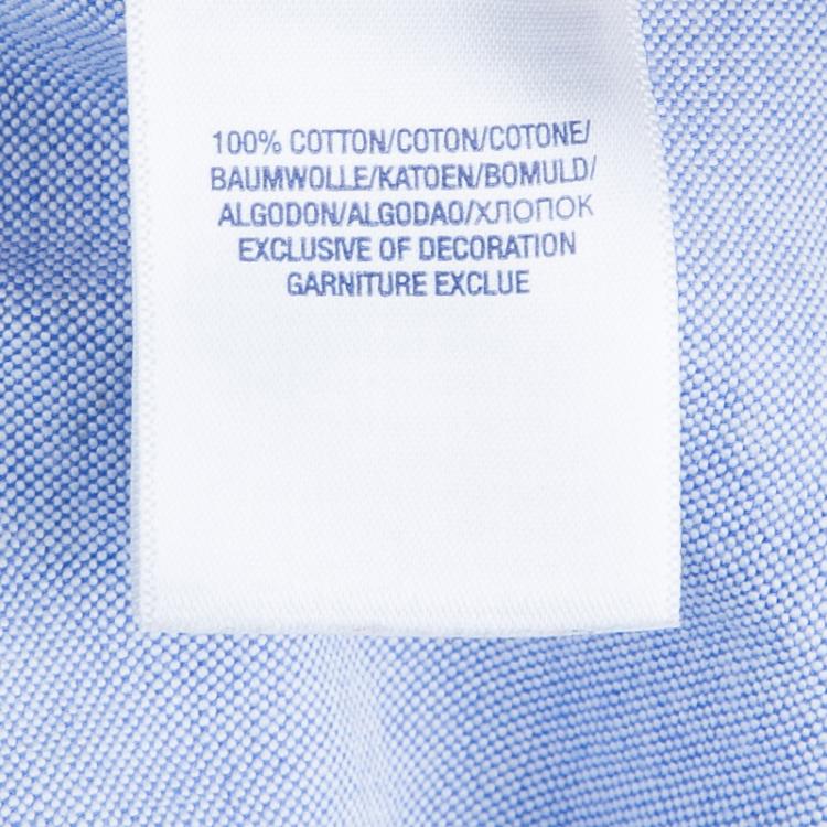 Pre Owned Ralph Lauren Blue Checked Collar Detail Long Sleeve Buttondown Shirt 5 Yrs
