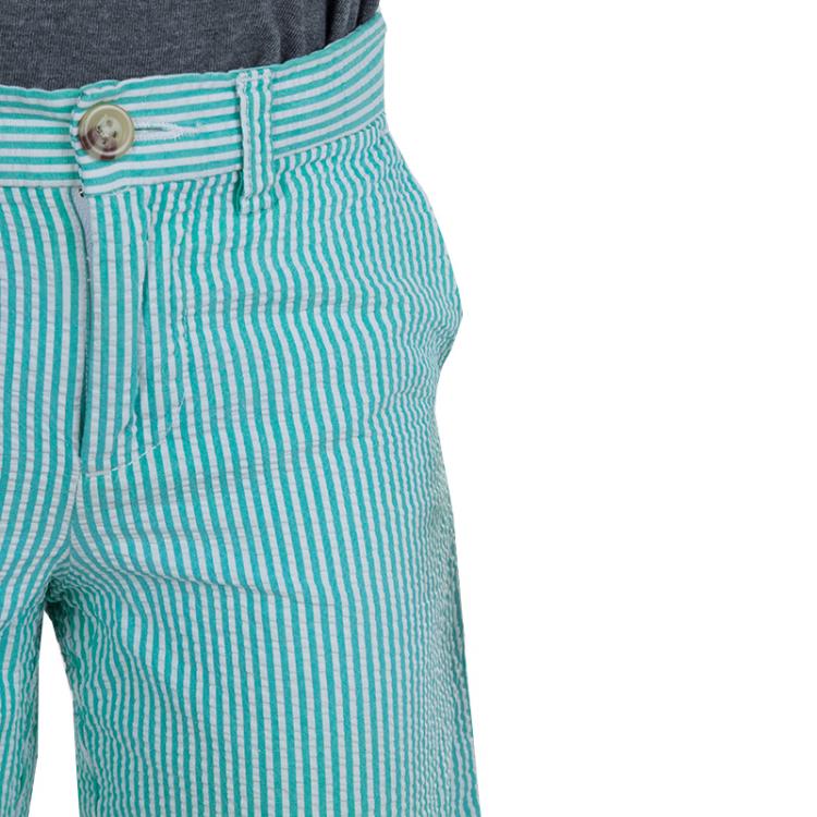 Pre Owned Polo By Ralph Lauren Green Seersucker Striped Bermuda Shorts 5 Yrs