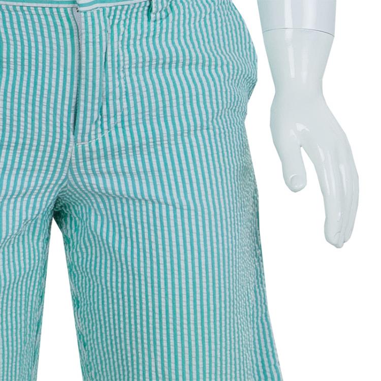 Pre Owned Polo By Ralph Lauren Green Seersucker Striped Bermuda Shorts 5 Yrs