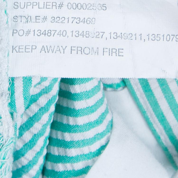 Pre Owned Polo By Ralph Lauren Green Seersucker Striped Bermuda Shorts 5 Yrs