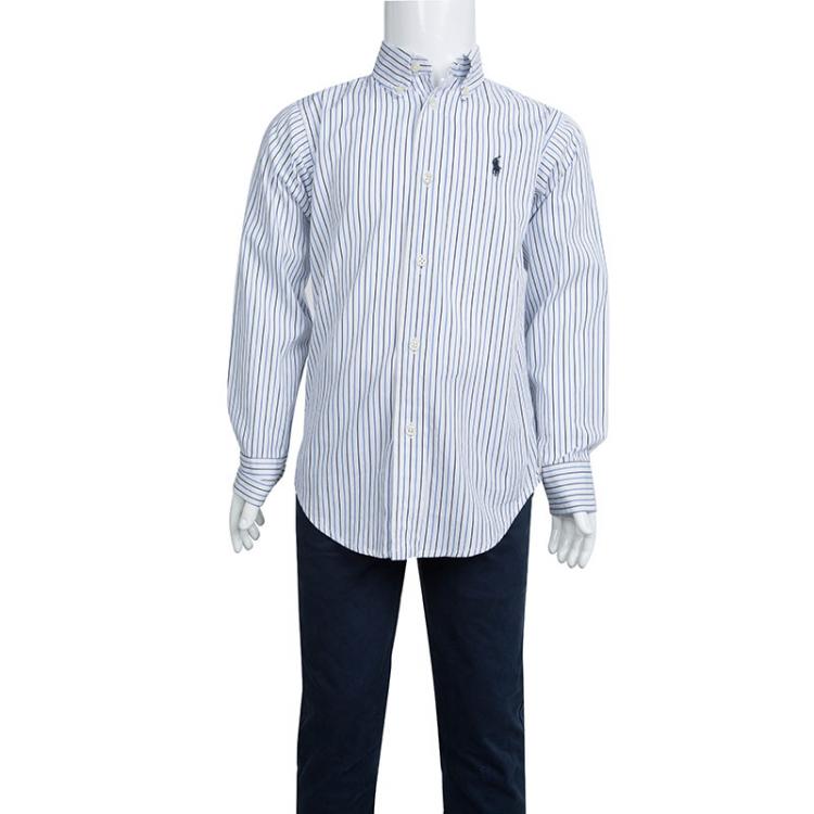 Pre Owned Ralph Lauren Striped Cotton Long Sleeve Button Front Shirt 5 Yrs