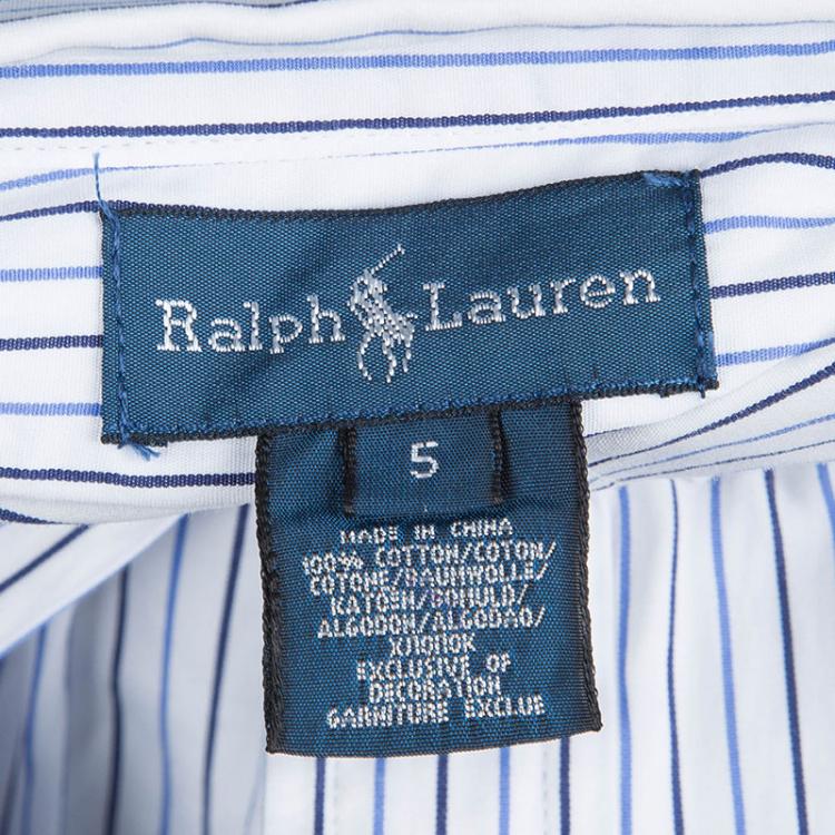 Pre Owned Ralph Lauren Striped Cotton Long Sleeve Button Front Shirt 5 Yrs