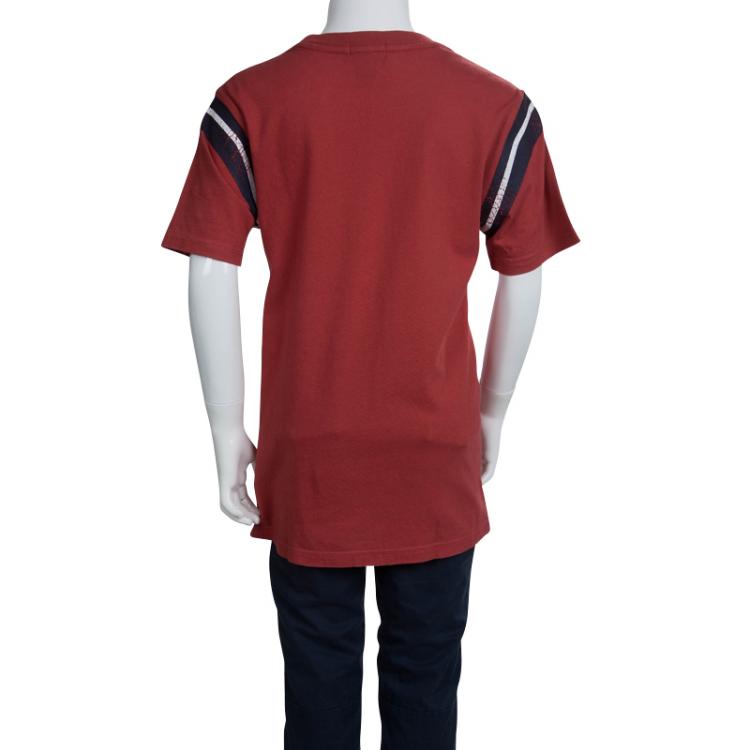 مملوكة مسبقًا Polo By Ralph Lauren Red Printed Crew Neck T-Shirt 8 Yrs