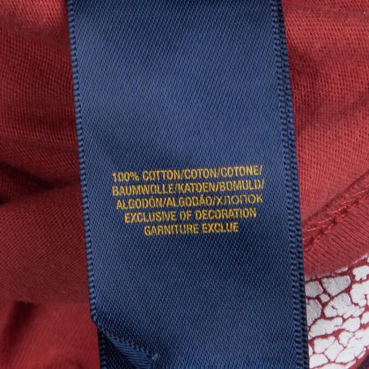 مملوكة مسبقًا Polo By Ralph Lauren Red Printed Crew Neck T-Shirt 8 Yrs