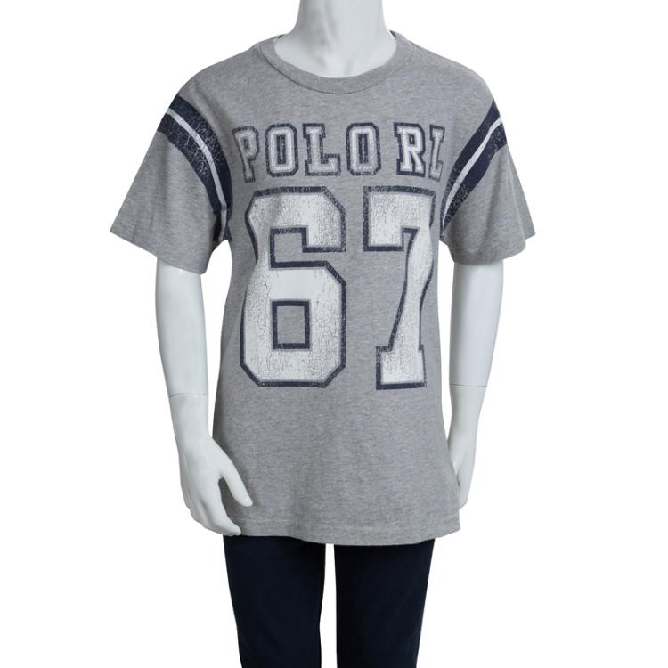 مملوكة مسبقًا Polo By Ralph Lauren Grey Printed Crew Neck T-Shirt 8 Yrs