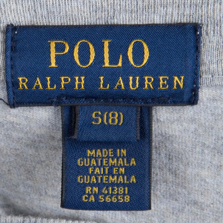 مملوكة مسبقًا Polo By Ralph Lauren Grey Printed Crew Neck T-Shirt 8 Yrs