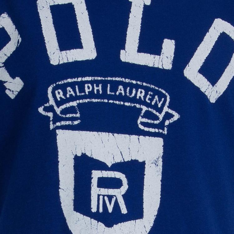 Pre Owned Polo By Ralph Lauren Blue Printed Crew Neck T-Shirt 8 Yrs