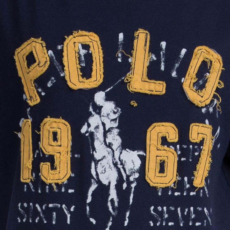 Pre Owned Polo By Ralph Lauren Navy Blue Crew Neck T-Shirt 8 Yrs