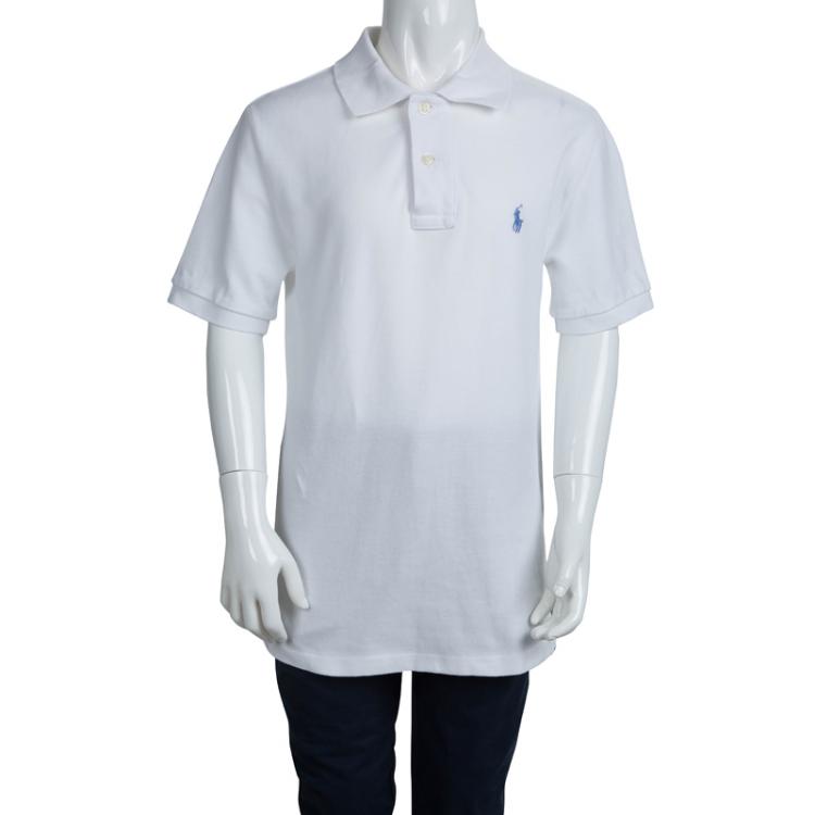 Pre Owned Polo By Ralph Lauren White Polo T-Shirt 8 Yrs
