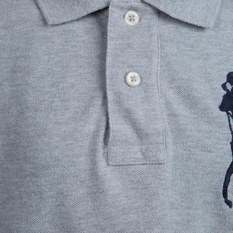 Pre Owned Polo By Ralph Lauren Grey Polo T-Shirt 8 Yrs