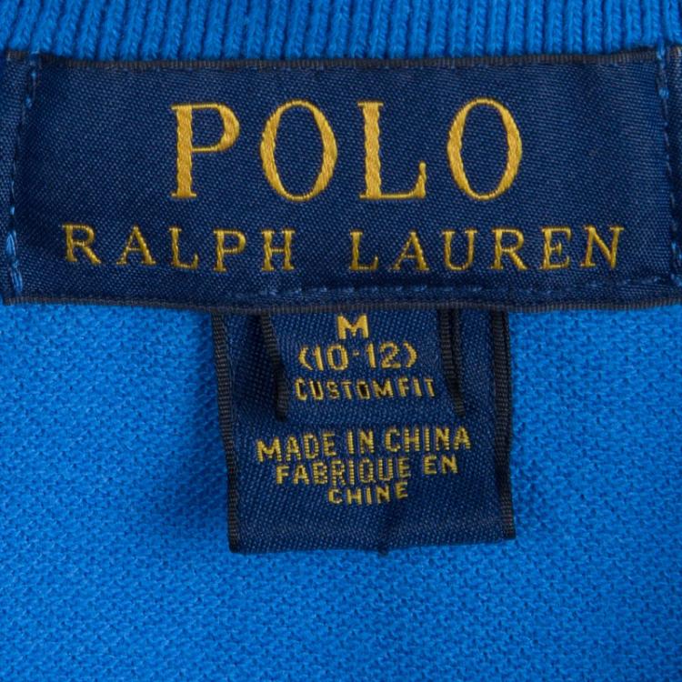 Pre Owned Polo By Ralph Lauren Blue Polo T-Shirt 10-12 Yrs