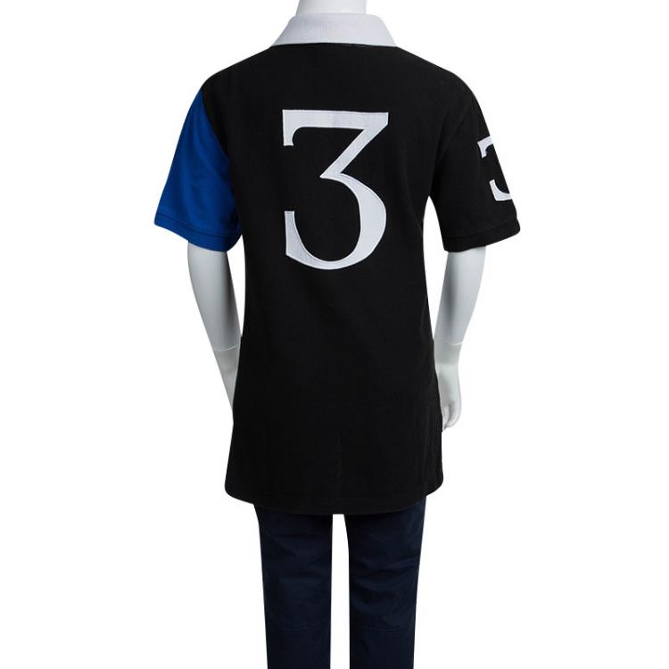 Pre Owned Polo By Ralph Lauren White Colorblock Polo T-Shirt 8 Yrs