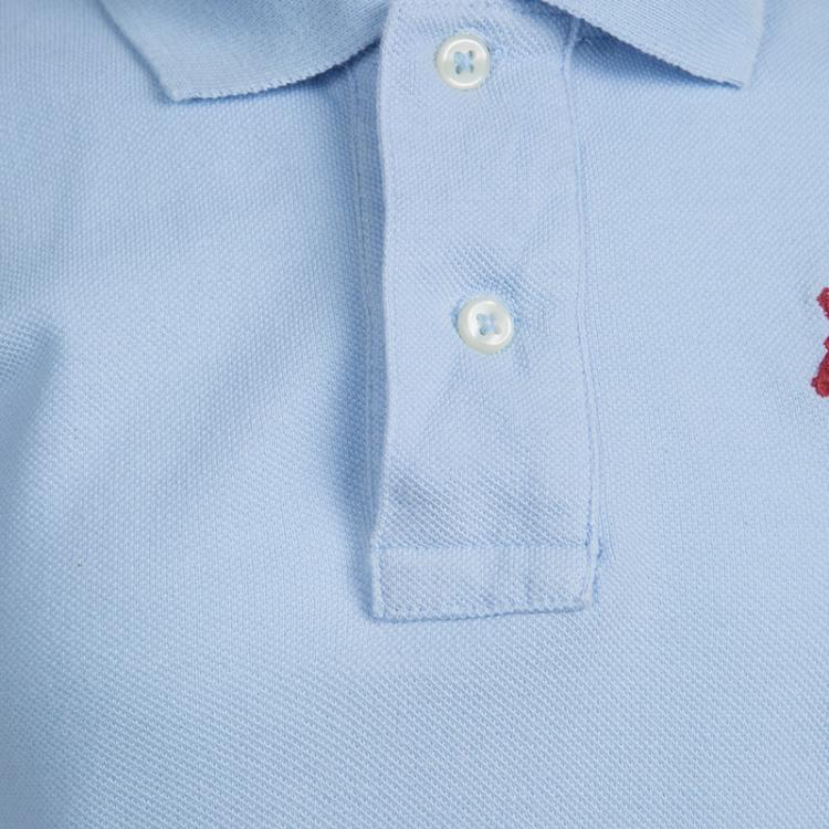 Pre Owned Polo By Ralph Lauren Blue Colorblock Polo T-Shirt 8 Yrs
