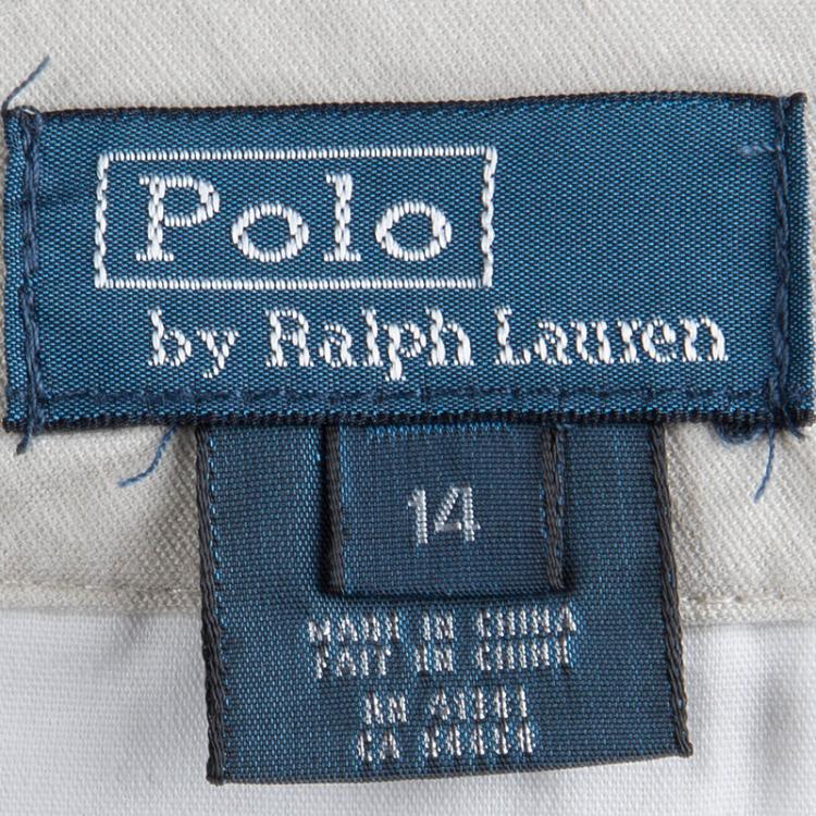 Pre Owned Ralph Lauren Beige Cotton Trousers 14 Yrs