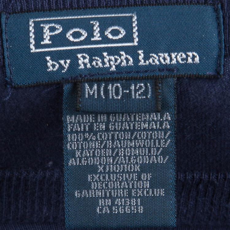 Pre Owned Polo By Ralph Lauren Navy Blue Long Sleeve T-Shirt 10-12 Yrs