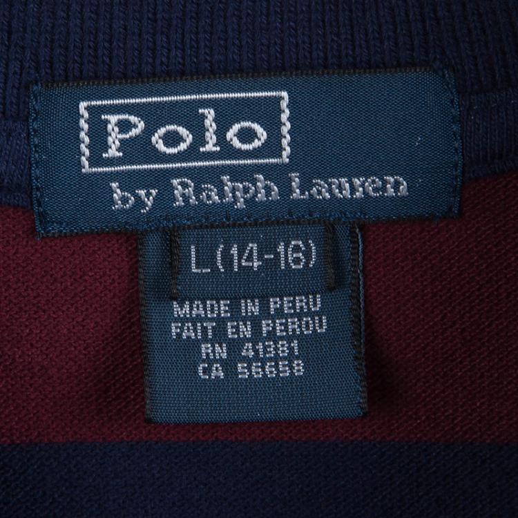 Pre Owned Polo by Ralph Lauren Striped Polo T-Shirt 14-16 Yrs